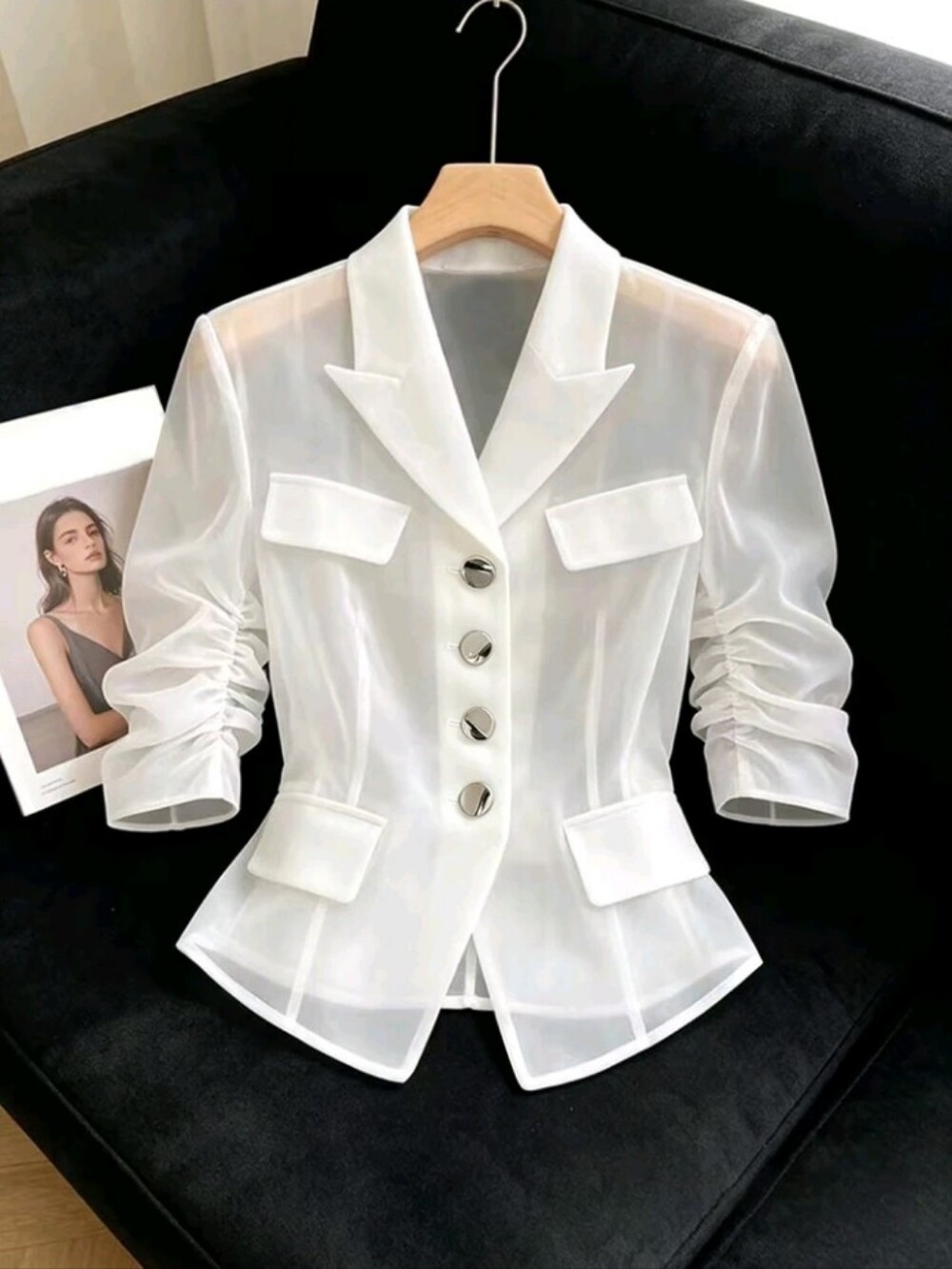 Women's Elegant Commute Solid Color Thin Jacket
